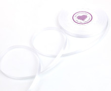 1 Rolle Satinband - 25m - Schleifenband - Zierband - 6mm - Uni - Weiß