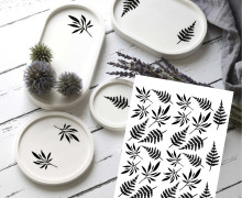 Rub-On Sticker - Blätterzweige - Schwarz - KnilchArt Design - Tante Henni Rub-Ons - vielfältig nutzbar