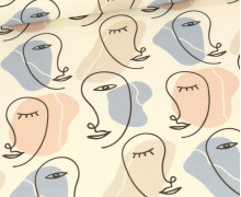 Sommersweat - Faceart - Pastell - Ecru - Bio Qualität - abby and me