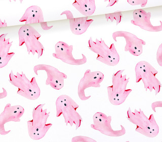 Jersey - Spooky Boo - Spooky Ghosts - Rosa - Weiß - Halloween - Bio Qualität - abby and me