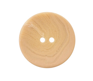 1 Papier/Polyesterknopf - 18mm -  2-Loch - Recycelt - Beige