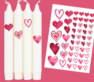 DIN A4 - Tattoofolie - Love Oh Love - Valentinstag - für Kerzen / Keramik
