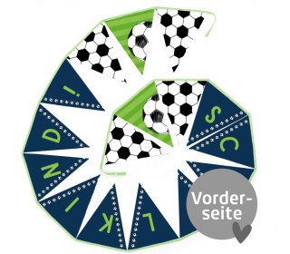 DIY - Wimpelkette - Schulkind - Fußball - Dunkelblau - Velvet - abby and amy