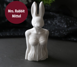 Silikon - Gießform - Mrs. Rabbit - Sensual - Hase mit Corsage - Dekohase - Mittel - vielfältig nutzbar