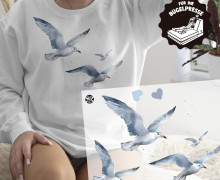 Onkel Bo's Bügelbilder - DIN A4 - Möwen - Watercolor - BIG