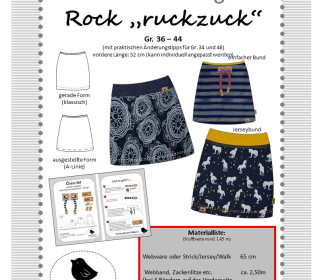 Nähanleitung und Schnittmuster Rock 