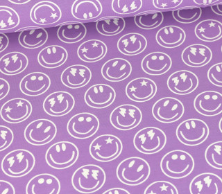 Jersey - Happy Faces - Lila Hell/Warmweiß