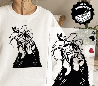 Onkel Bo\'s Bügelbilder - DIN A4 - Chicken Bandana - schwarz
