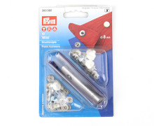 10 Nähfrei Druckknöpfe - Mini - Silber - 8mm - Prym