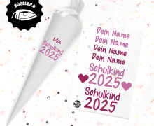 Onkel Bo's Bügelbilder - DIN A5 - Schulkind - Dein Name - BestFontEvar - Rosa