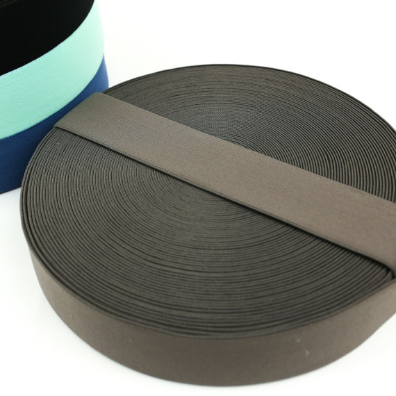 1m Gummiband - Elastisch - Uni - 40mm - Graubraun