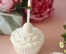 Silikon - Gießform - Cupcake - Muffin - Kerzenhalter - für Kuchenkerze - Streusel - vielfältig nutzbar