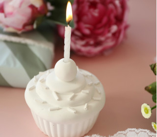 Silikon - Gießform - Cupcake - Kerzenhalter - für Kuchenkerze - Streusel - vielfältig nutzbar