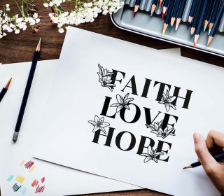 Plotterdatei FAITH, LOVE, HOPE (SVG/DXF, 1-farbig)