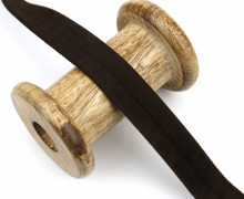 1 Meter Schrägband - 18mm - Wildlederimitat - Dunkelbraun