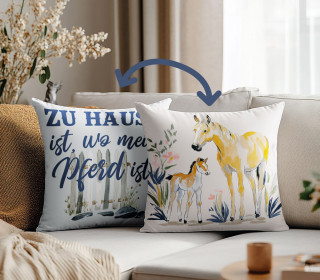 Genähtes Kissen inkl. Inlet - Pferde - Mein Hanseherz