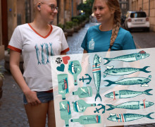 Onkel Bo's Bügelbilder - DIN A4 - Las Sardinas - kleine Motive - bienvenido colorido