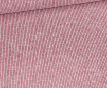 Leinen - Baumwolle - Mischgewebe - Fein Gestreift - 176g - Melange - Bordeaux