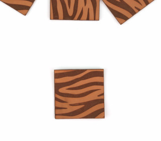 1 KUNSTLEDER LABEL - Hellbraun - Zebra