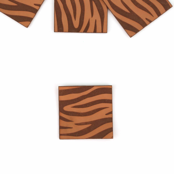 1 KUNSTLEDER LABEL - Hellbraun - Zebra