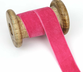 1 Meter Samtband - Zierband - Dekoband - 25 mm - Altrosa