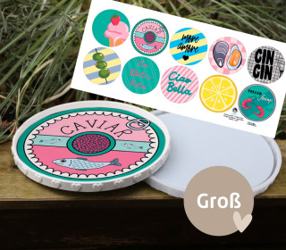 Outdoorstoff - La Dolce Vita - Inlays für Silikon - Dekoteller - Tablett - Groß - Frida Kreativ - abby and amy