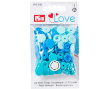 30 Color Snaps Druckknöpfe - Rund - Kunststoff - 12,4mm - Prym Love - Blau