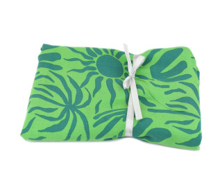 2,3m Zuschnitt - Viskose - Webware - Popeline - Tropical - Grün/Dunkelgrün