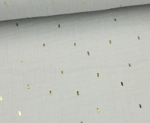 Musselin - Muslin - Double Gauze - Stripes - Gold - Hellgrau