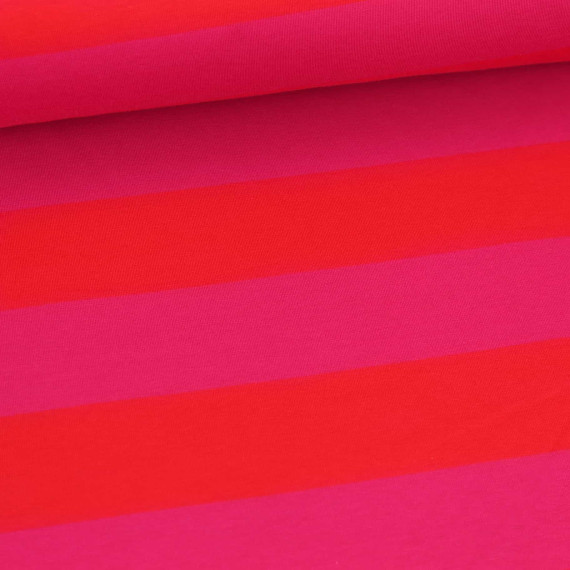 Sommersweat - Just Stripes! - Streifen - Dunkelrot/Fuchsia