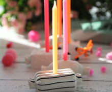 Silikon - Gießform - Bonbon-Kerzenhalter - für Geburtstagskerzen - Streifen - vielfältig nutzbar