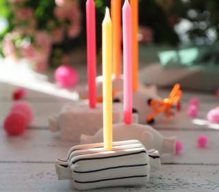 Silikon - Gießform - Bonbon-Kerzenhalter - für Geburtstagskerzen - Streifen - vielfältig nutzbar