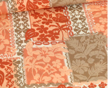 Lenzing Ecovero - Viskose - Blusenstoff - Patchwork - Weiß/Rostorange