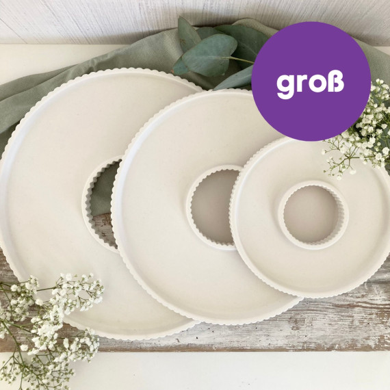 Silikon - Gießform - Dekoteller - Ring - GROSS - Streifen - vielfältig nutzbar - Dekoring - Wunschgeschenk