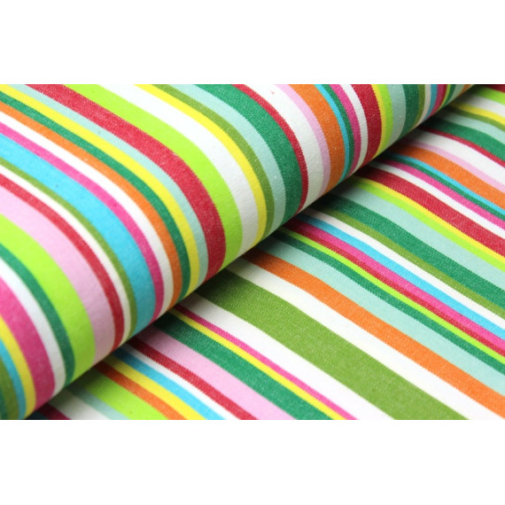 Schöner fester Baumwollstoff, Gestreift, Weiß/Bunt