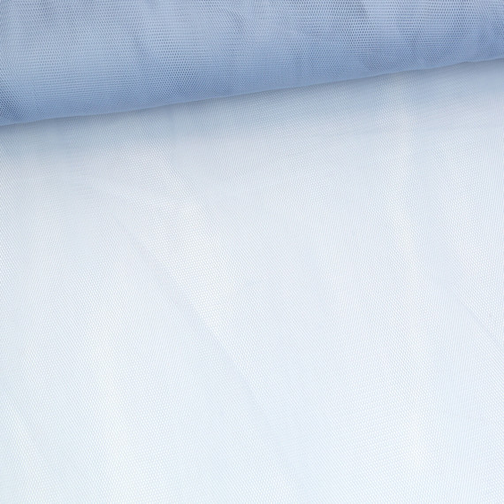 Feiner Tüllstoff - Weich - Uni - Graublau