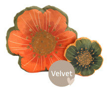 Kissenstoff - DIY - Formkissen-Set - Beautiful Flowers - Grün/Gelb - Velvet - KnilchArt Design - abby and amy