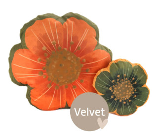Kissenstoff - DIY - Formkissen-Set - Beautiful Flowers - Grün/Gelb - Velvet - KnilchArt Design - abby and amy