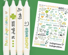 DIN A4 - Tattoofolie - Jugendweihe - für Kerzen / Keramik