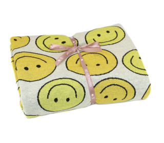 1,6m Zuschnitt - Bio-Jacquard - 4 Farb Spezial Jacquard Jersey - Smile - Choose Your Vibe - Warmweiß - Hamburger Liebe