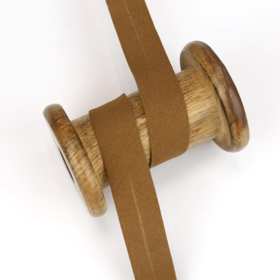 3 Meter Schrägband - Baumwolle - Camelbraun - Uni - 2cm x 3m - Zugeschnitten