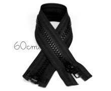 1x60cm Reißverschluss - Teilbar - Hochwertig - Opti - Schwarz (0000)