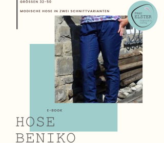 Hose Beniko Gr. 32-50 / Digitale Nähanleitung inkl. Schnittmuster in A0 und A4