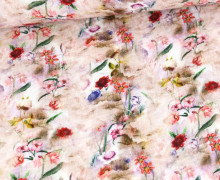 Musselin - Muslin - Double Gauze - Bedruckt - Watercolor Love - Corlorful Flowers - Weiß
