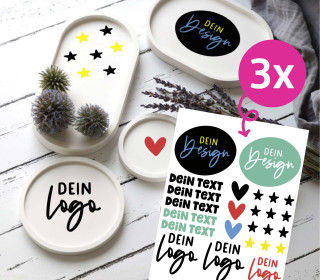 Rub-On Sticker - 3x Dein Design - Tante Henni Rub-Ons - vielfältig nutzbar
