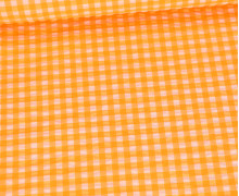 Seersucker - Kariert - Karomuster Klein - Weiß/Neonorange