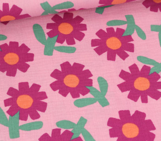 Bio Musselin - Muslin - JENNIFER BOURON - Double Gauze - Sunny Days - Rosa/Beere
