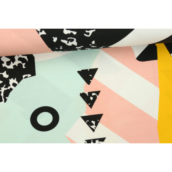 Jersey - 80ies Pattern - Streifen - Muster - bunt