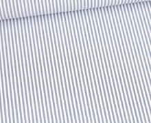 Baumwolle - Webware - Yarn Dyed Stripe - Weiß/Taubenblau