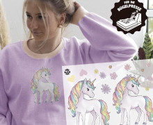 Onkel Bo's Bügelbilder - DIN A4 - Sparkle Unicorn - Mix - Little Love - BIG